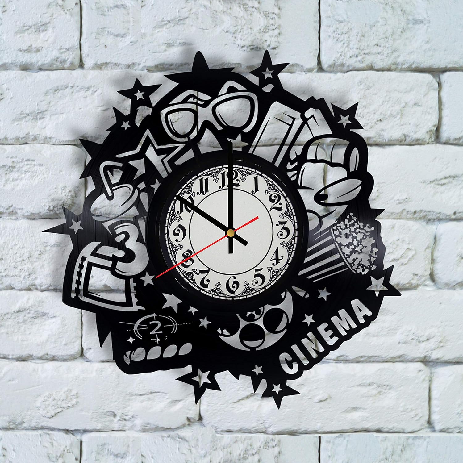 Amazon Com Cinema Sign Vinyl Wall Clock Movie Theater Decor Pop