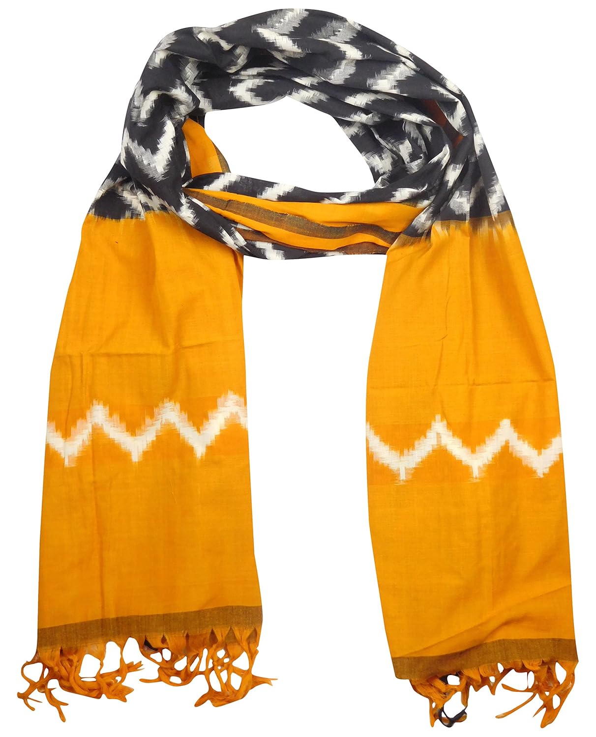 harish ikat fabrics women's cotton dupatta (multi-coloured)