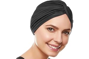 Beemo Womens Swim Cap Bathing Turban-Polyester Twisted Pleated Turban Head Cover