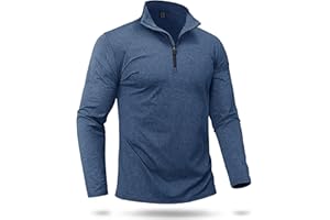 Boladeci Men's Quarter Zip Pullover Premium Fleece Lined Heather Long Sleeve Golf Shirts Midweight 1/4 Half Zip Sweatshirts