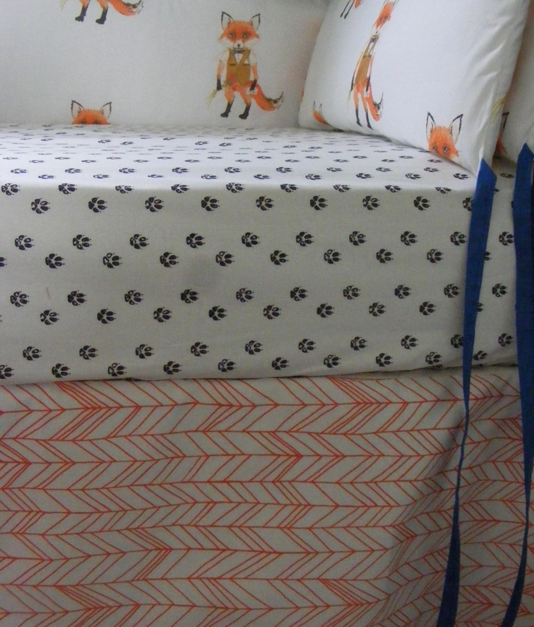 Mr. Fox Woodland Crib Baby Bedding Set Bumper and Skirt Nursery Set