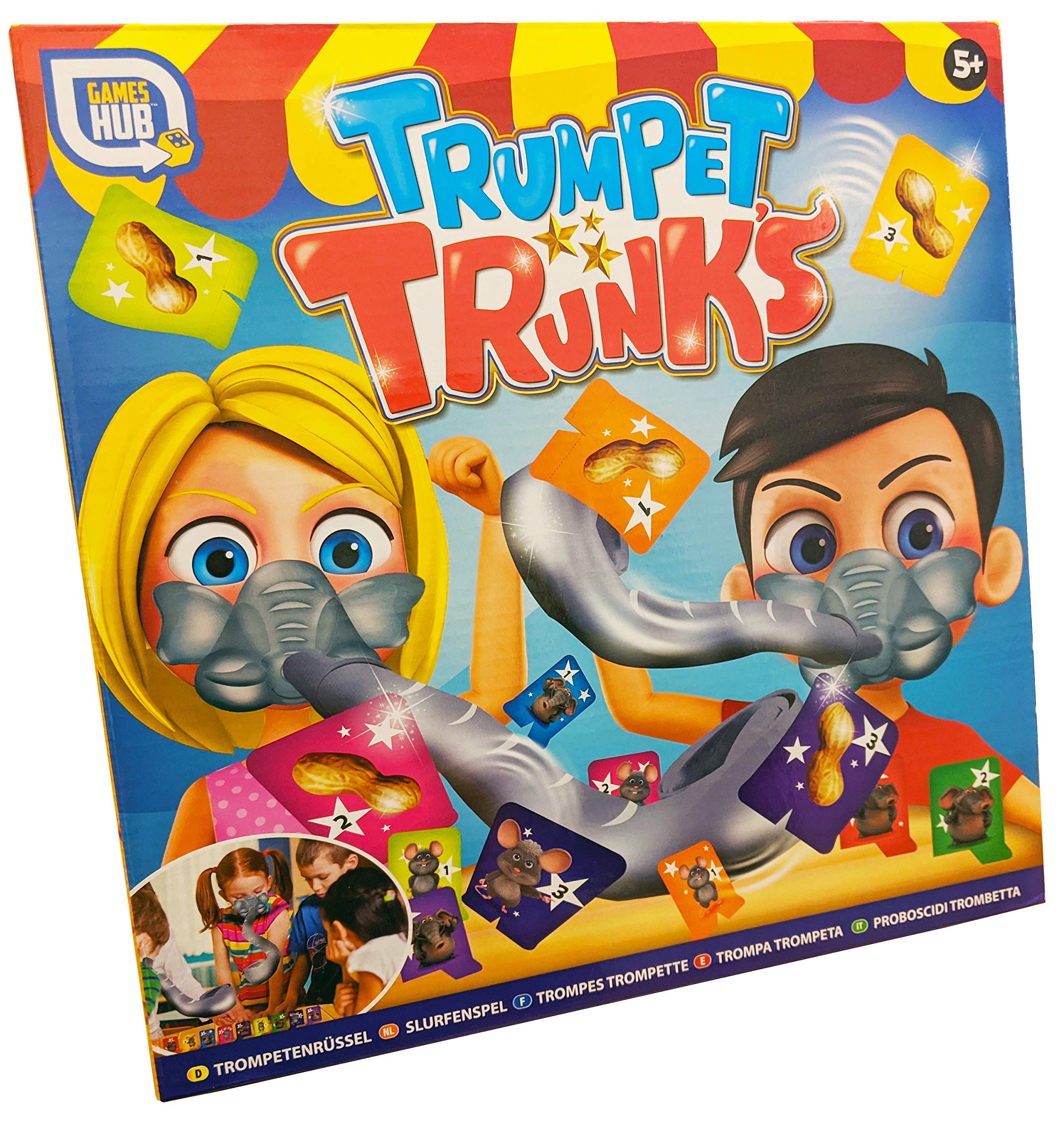 Games Hub Trumpet Trunks Kids Elephant Trunk Card Flipping Family Fun