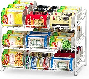 SimpleHouseware Stackable Can Rack Organizer, White : Amazon.ca: Home