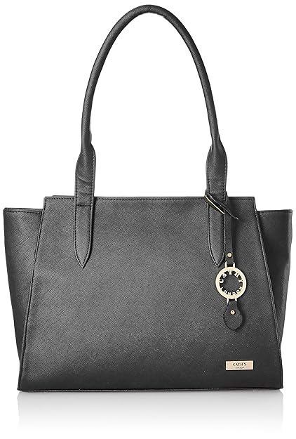 Cathy London Womens Handbag, Material- Synthethic Leather, Color- Black