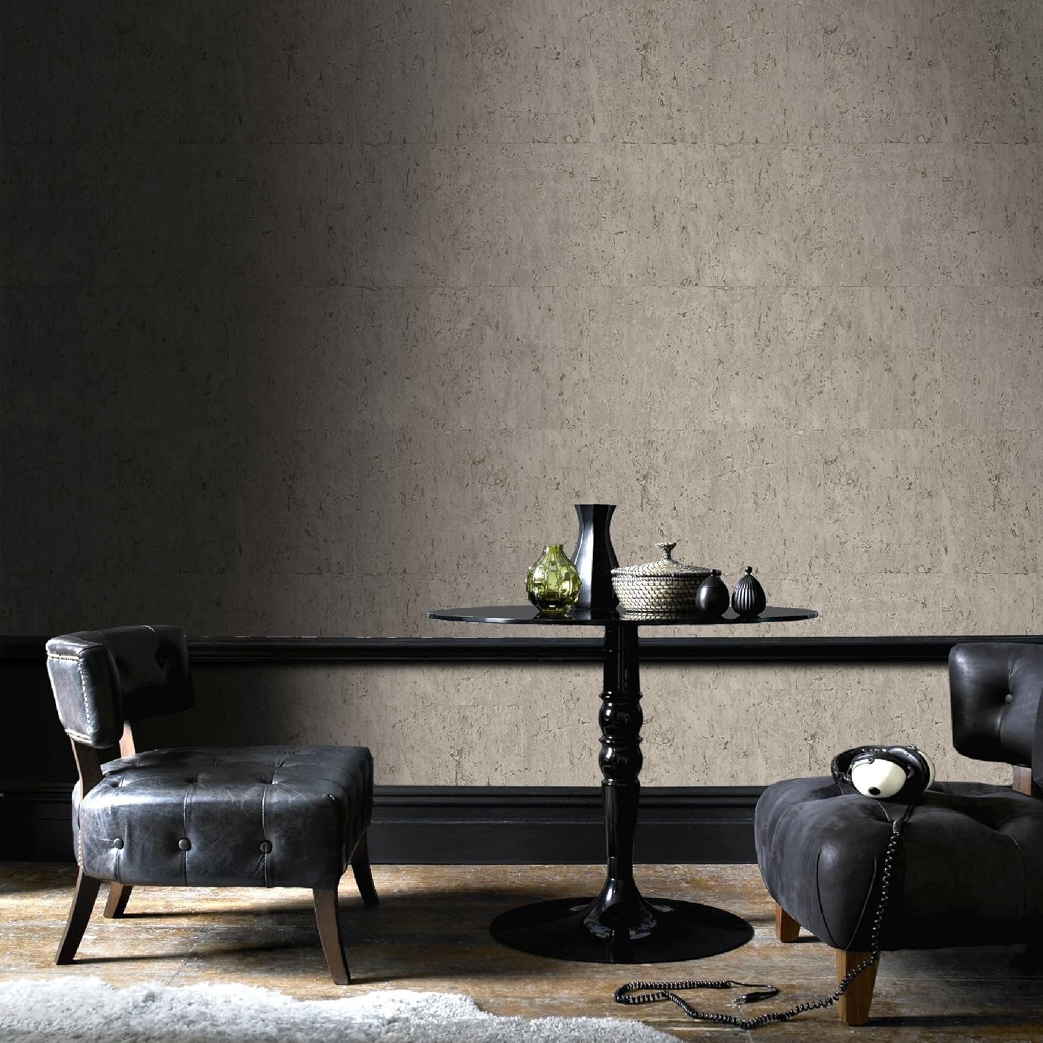 Boutique Taupe/Beige KorukuTextured Plain Luxury Paste The Wall Wallpaper, 6 x 53 cm