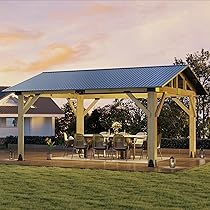 Amazon.com : Raysfung 13' x 15' Wood Gazebo, Outdoor Hardtop