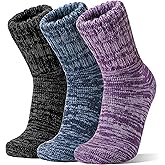Sandsuced Merino Wool Boot Socks Thermal Warm Thick Winter Cozy Hiking Work Socks for Women Men 3 Pairs