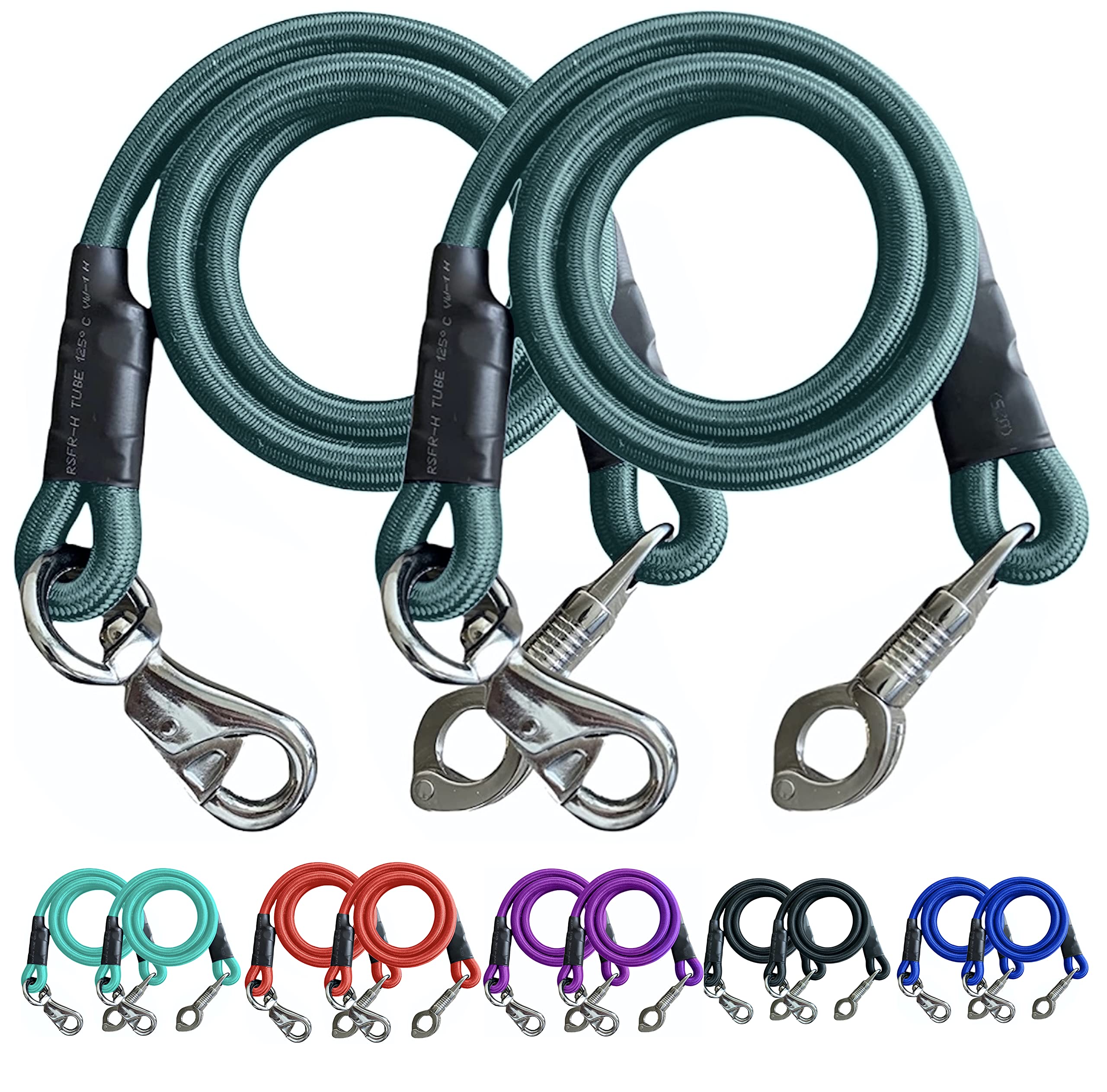 Majestic Ally Pack of 2, Bungee Trailer Tie for Horse Haulage with Panic Snap and Bull Snap