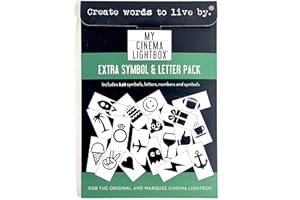 My Cinema Lightbox Extra Letter and Symbol Packs, Colour Letters, Emojis, Fonts, For Light Box Size A5, A4, A3, Plus Storage (A4 - Original Lightbox, Extra Letters, Numbers, Symbols)