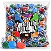 Sugar Free Assorted Fruit Hard Candy, 1 lb. Bag &ndash; Individually Wrapped | Sugarless Fruit Flavored Candy Mix, Assorted Hard Candy for Candy Bowls, Office Snacks &amp; Sharing