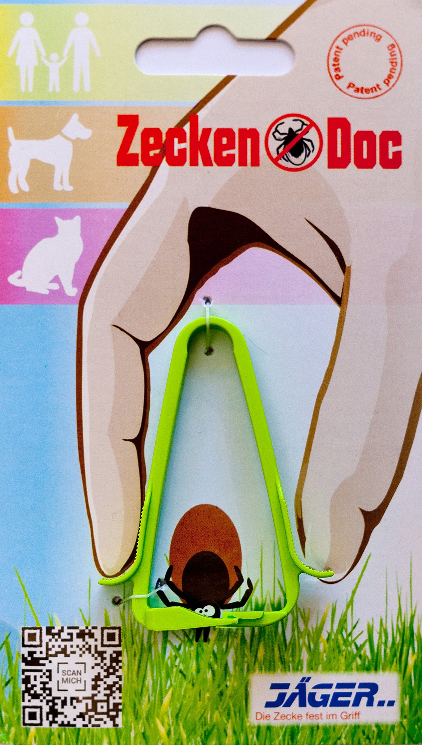 ZeckenDoc tick remover for humans and animals (dogs, cats, etc.), Tick removal – plastic, assorted colours