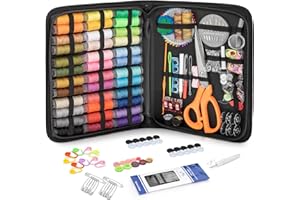 KEYHOT Sewing kit Basic,Needle and Thread Kit,Travel Hand Sewing Supplies for Adults Mom Grandma Girls Kids Beginner, Home Travel Emergency Including Scissors Measure Tape Needle Threader (200pcs)