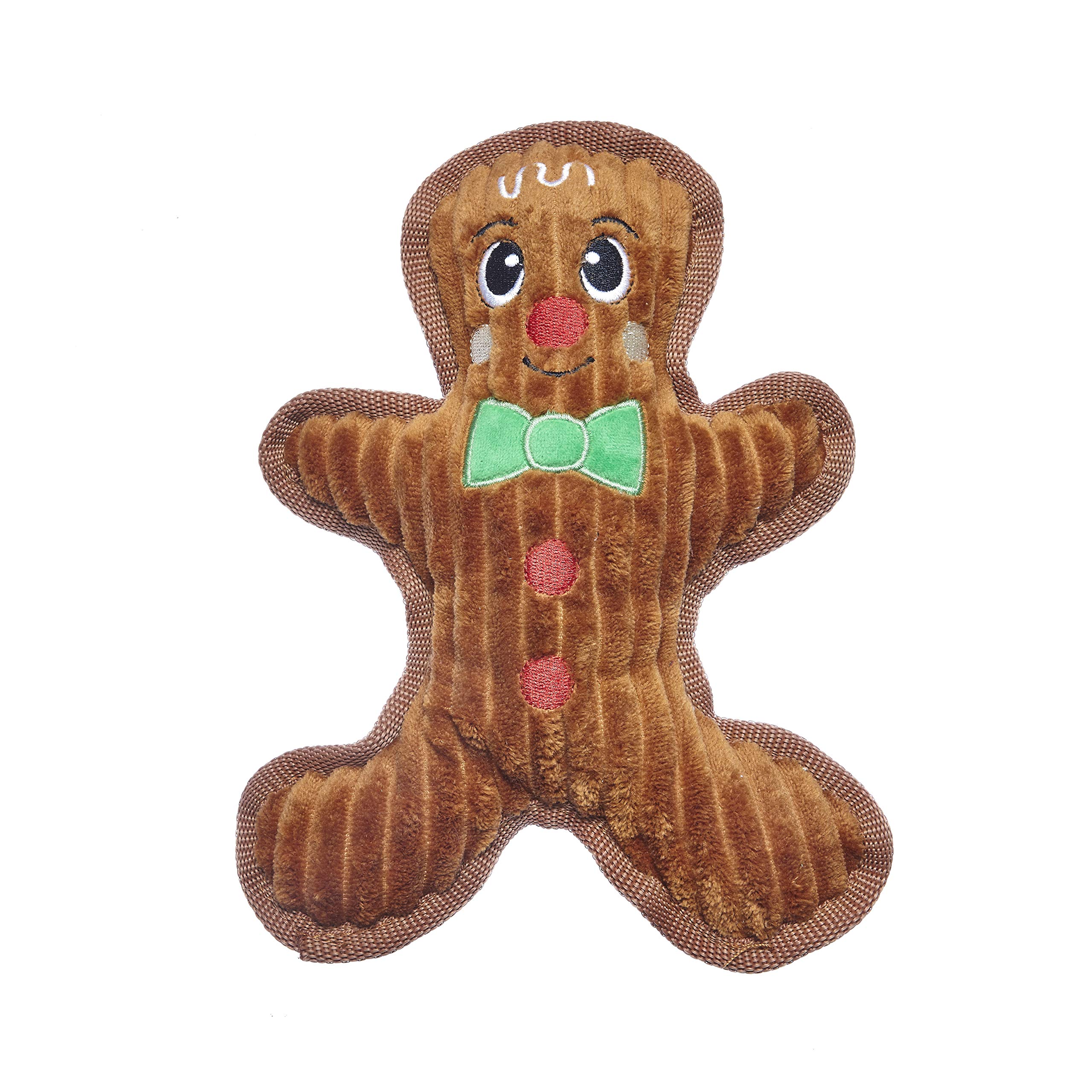 Pistachio Pet Christmas Dog Toy - Plush Gingerbread Man With Squeaker 9"/23 cm