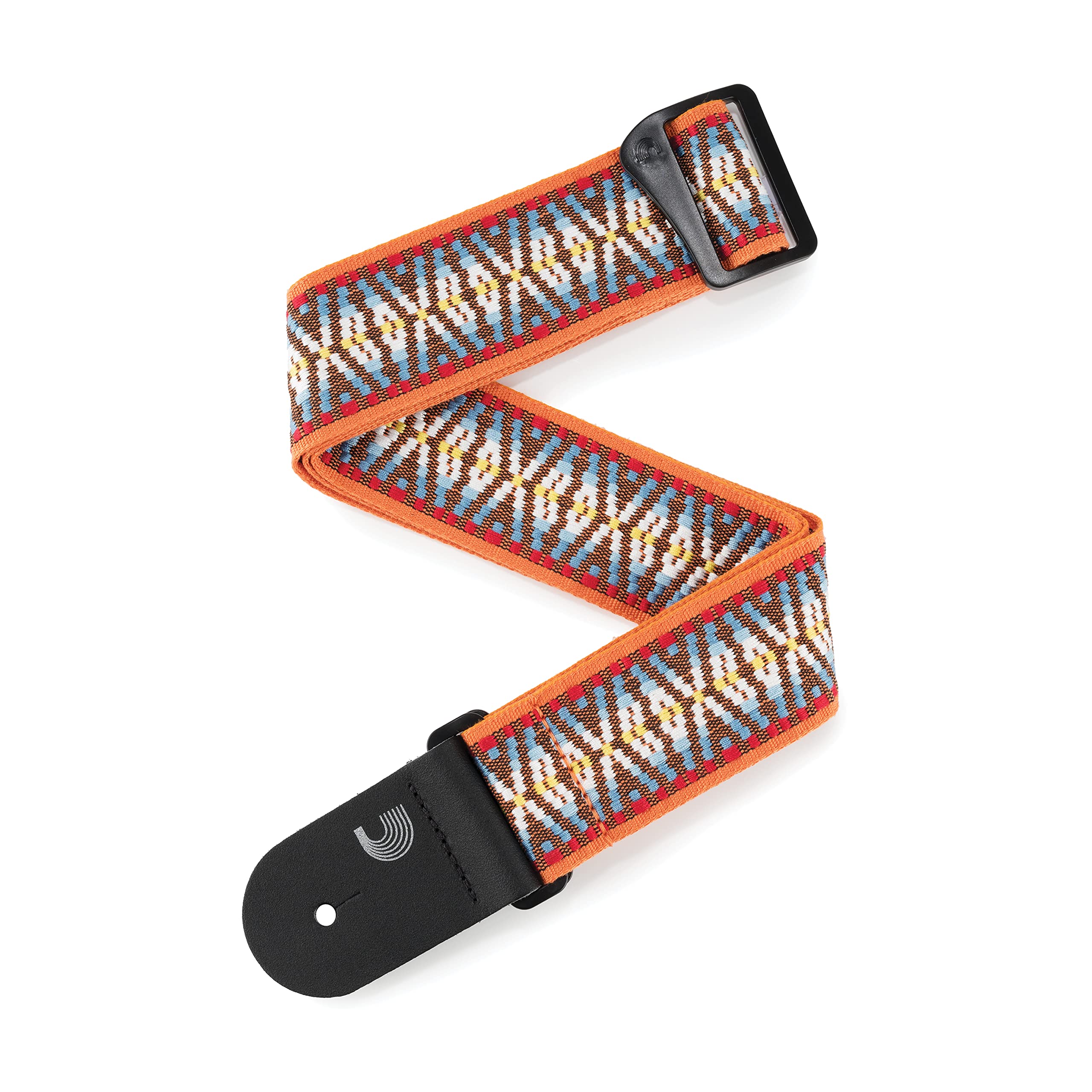 D'Addario Accessories Guitar Strap - Electric, Acoustic & Bass Guitar Strap - Woven, Hootenanny - Sunrise, Orange