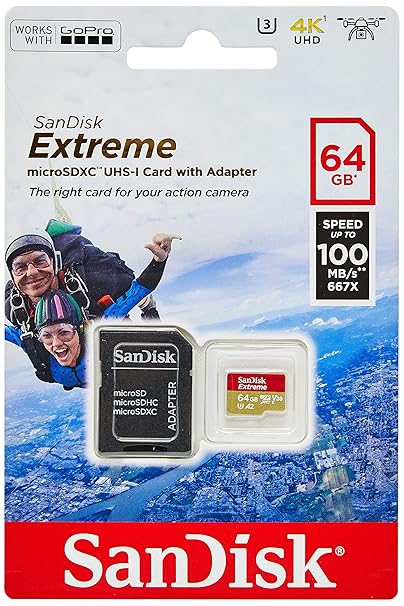 SanDisk Extreme - 64GB MicroSDXC-Speicherkarte für Handys, tablets und Kameras MIL + SD-Adapter + Rescue Pro Deluxe, lesen Ge