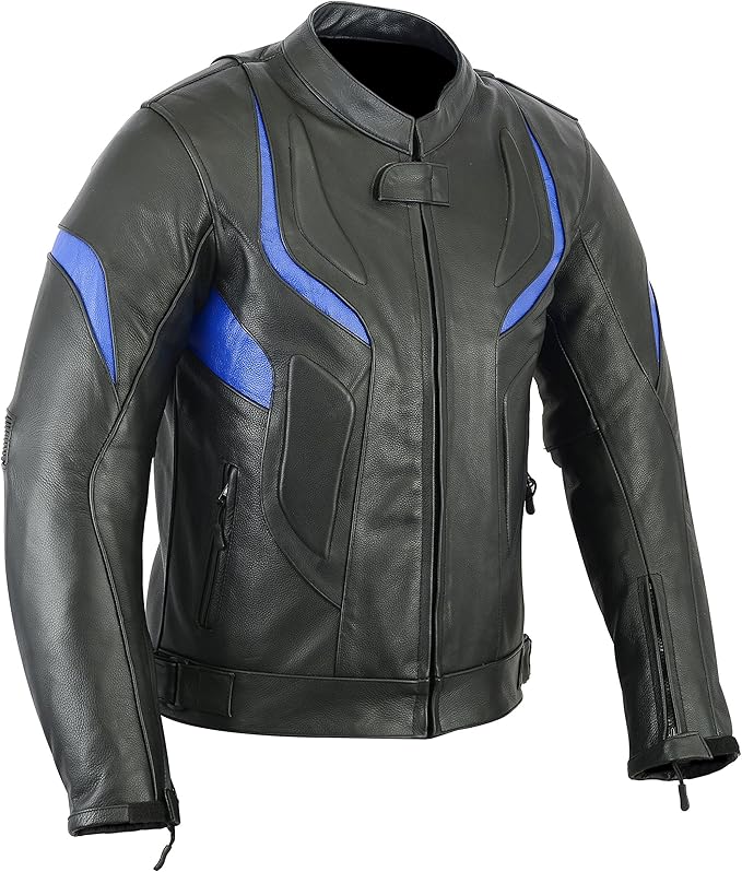 MENS MOTORCYCLE ARMOR HIGH PROTECTION LEATHER(FULL GRAIN