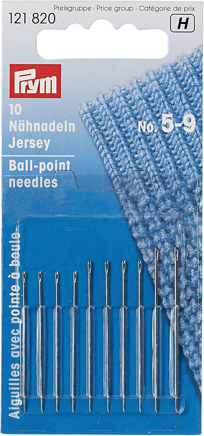 Prym Hand Sewing Needles Jersey 5-9 Ass and Ball Point - silver, Gold