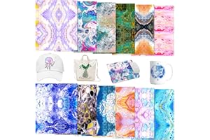 Tintnut Liquid Marble Sublimation Pattern Transfer Paper - 12 Sheets 12"x10", Watercolor Pattern Sublimation Transfer Paper Bundle Compatible with Cricut for DIY Mugs, Tumblers, Key Chain, T-Shirts