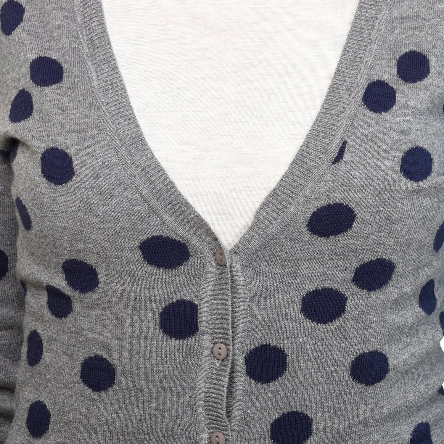 mansicollections grey blue polka dot cardigan for women