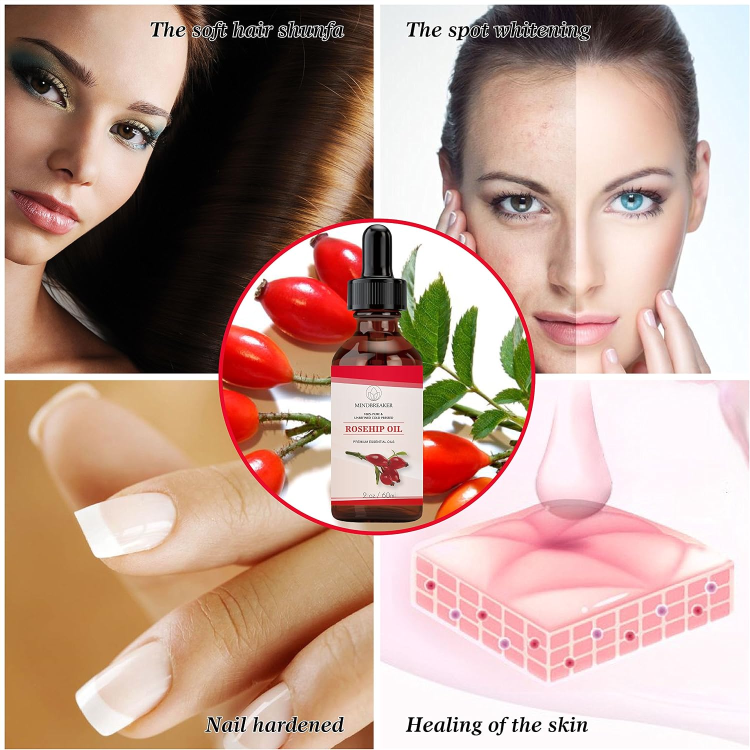 100% Pure Rosehip Seed Oil for Face Nails, Hair and Skin- 100% Pure & Natural Certified Organic, Natural Moisturizer - Image 3