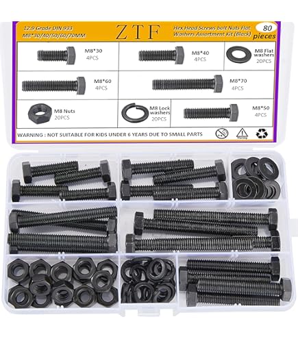 Twidec 966-Piece Grade 8.8 Metric Bolt & Nut Assortment Kit - M4/M5/M6/M8 Sizes With Storage Case
