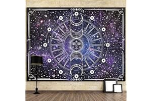 HIHEALER Space Tapestry Wall Hanging Sun Moon Stars Space Psychedelic Tapestries Wall Tapestry for Bedroom Aesthetic Home Wall Dorm Décor