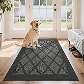 COSY HOMEER Non-Slip Door Mat 36"x60", Entryway Rugs Low Profile Absorbent Dirt Trapper Doormat for Front Entrance, Washable Polypropylene Entry Mat (Dark Grey)
