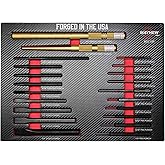 Mayhew Tools 60210F Punch and Chisel Set, 21-Piece with Foam Block, Straight, Pointed, Tool Steel