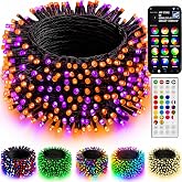 Dazzle Bright 66FT 200 LED Smart Color Changing Christmas Halloween Lights | RGB String Lights with Remote &amp; App Controlled, 4th of July Decoration for Indoor Outdoor Holiday Xmas Tree Party Xmas Decor