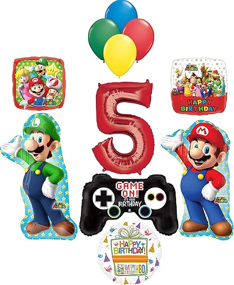 Amazon スーパーマリオブラザーズ パーティー用品 5歳の誕生日 バルーンブーケデコレーション 風船 バルーン おもちゃ