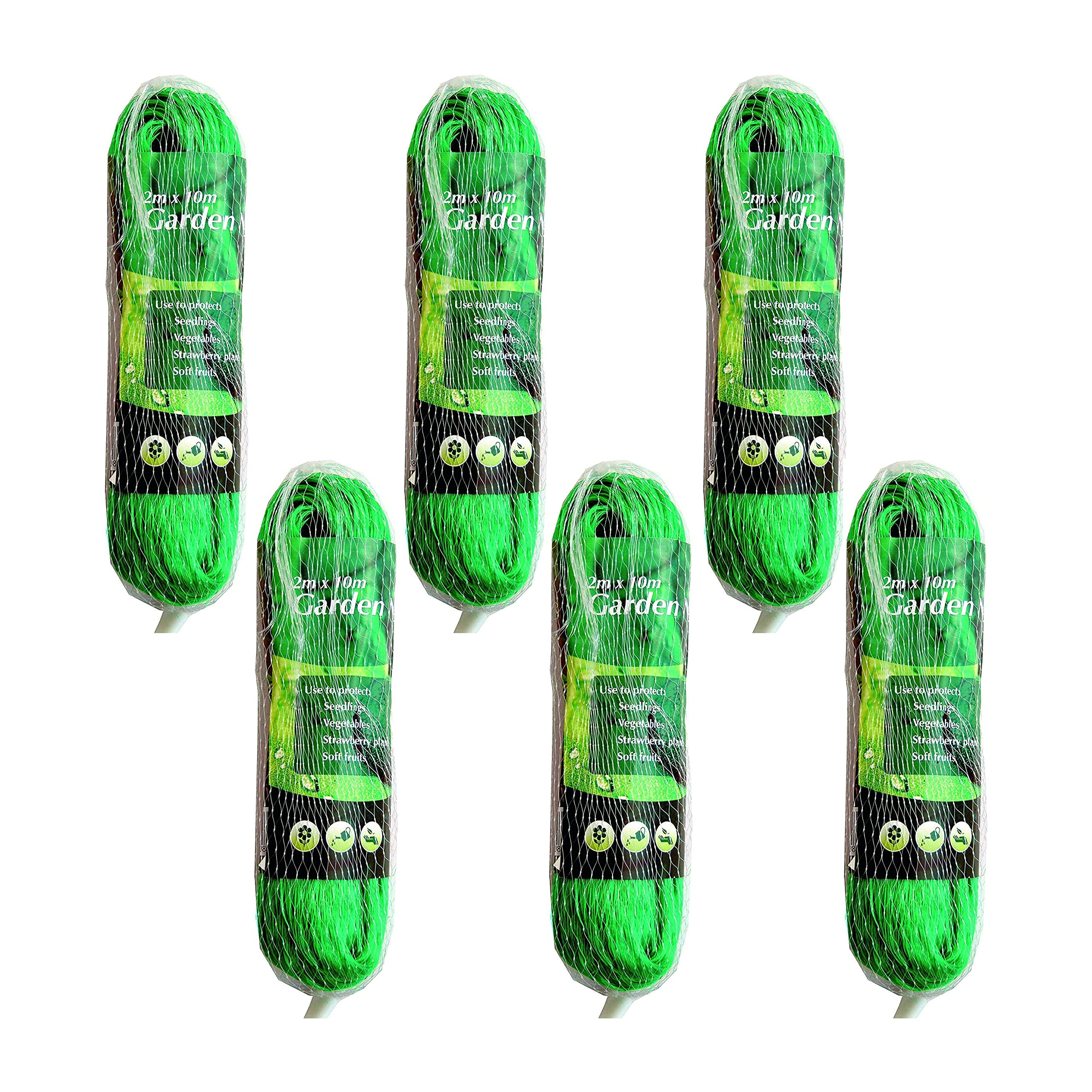 Karrma Ltd. 6pk Garden Netting to Protect Seedlings, Vegetables, Berry Plants Soft Fruit and More | Pond Netting for Better Protection from Animals Birds & Pests Green Crops Fine Mesh 2M x 10M