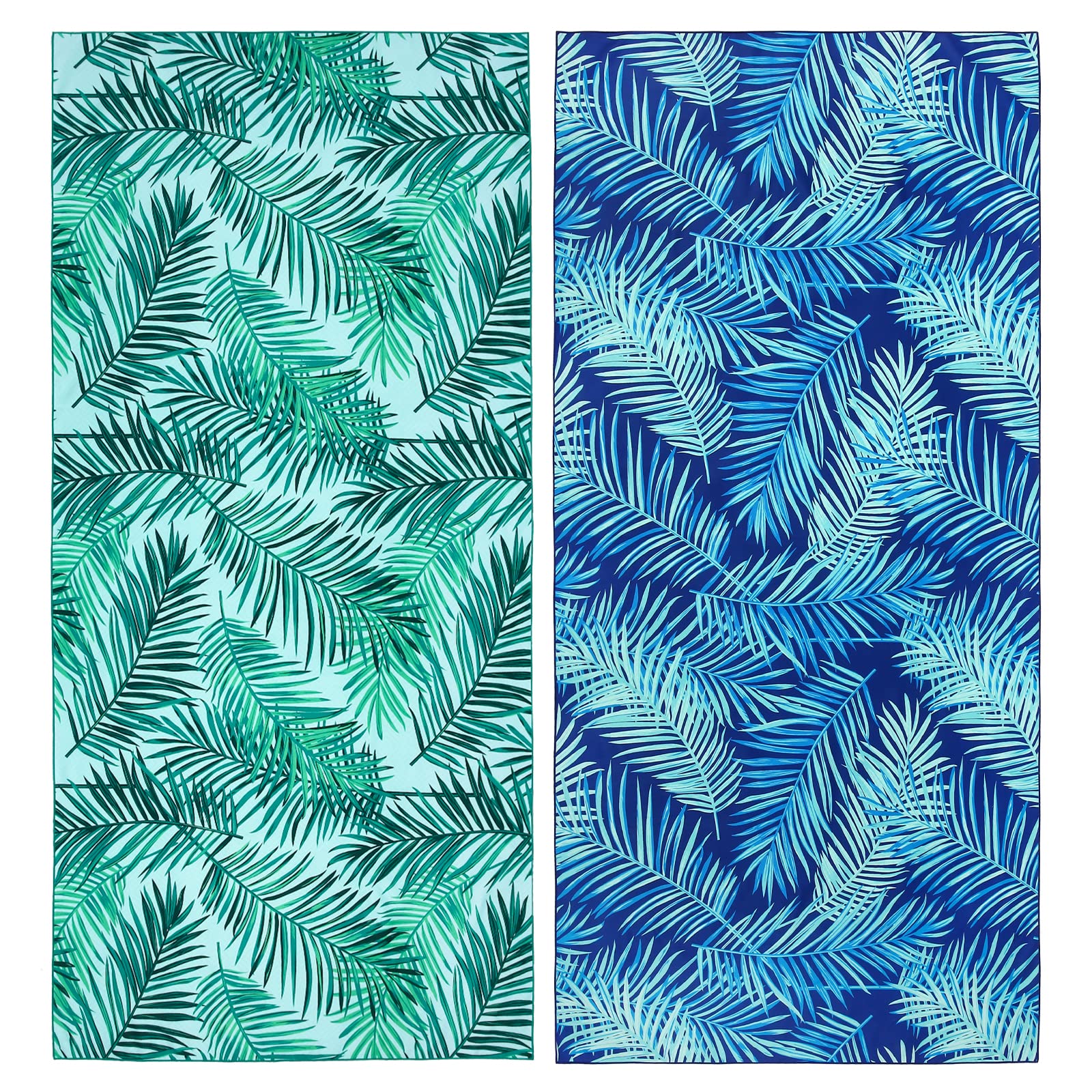 Photo 1 of 2 Pack Microfiber Beach Towel, Oversized Pool Towel 75”x 35”, Sand-Free Quick Drying Camping Super Absorbent Bath Blanket, Soft Breathable and Lightweight