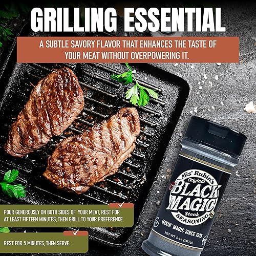 MIS' RUBIN'S BLACK MAGIC SEASONING Charcoal Seasoning for Steak