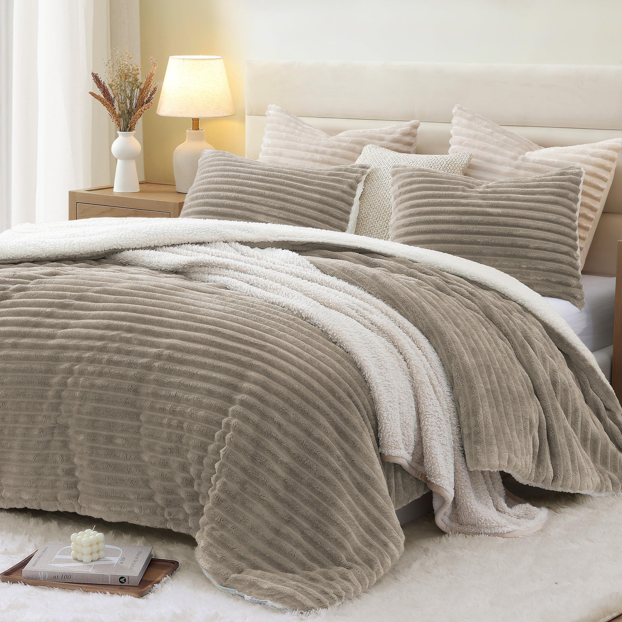 geniospin-king-size-comforter-set-taupe-warm-winter-comforter-king