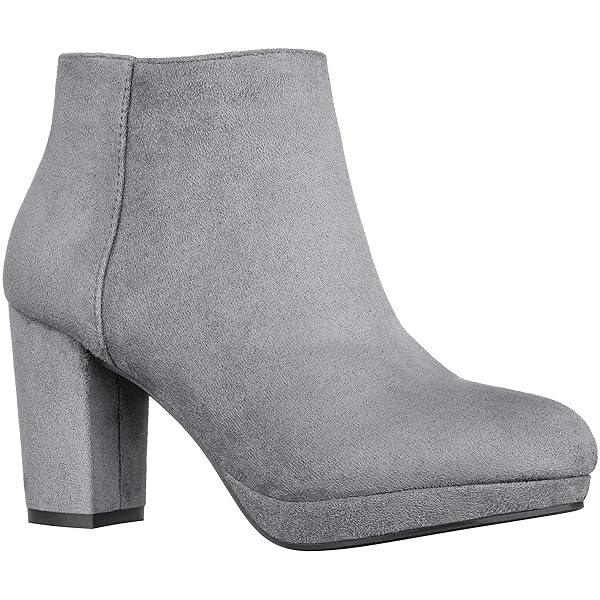 ILLUDE WOMEN’S ANKLE BOOTIE SIDE ZIP COMFORTABLE BLOCK...
