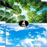 Aheroi Light Covers for Ceiling Lights Classroom, Fluorescent light covers | Magnetic Office Light Covers 4 Pack, Ceiling Light Filters Teacher Must Haves, Home Room Hospitals Use 4x2FT(Forest&amp;Blue Sky)