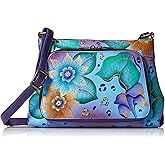 Anna by Anuschka womens Women's Hand-painted Genuine Leather Crossbody Organizer