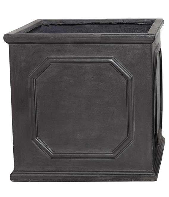 Round Wood 38cm Clayfibre Faux Lead Chelsea Box Planter/Plant Pot