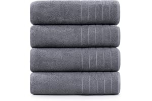 Casa Platino Bath Sheet Towels, 4 Pack 36"x72" 100% Ring Spun Cotton, Lightweight, Absorbent, Quick Dry - Cool Grey