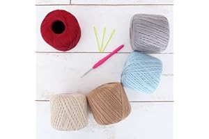 100% Pure Cotton Crochet Thread Set by Threadart - Size 10 - French Bouquet - Five 50g Balls