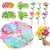 Glowsprout Fabric Flowers for Crafts Refill Kit - DIY Flower Bouquet Accessories with 180 Colorful Parts for Flower Maker - DIY Arts and Crafts Toys for Girls