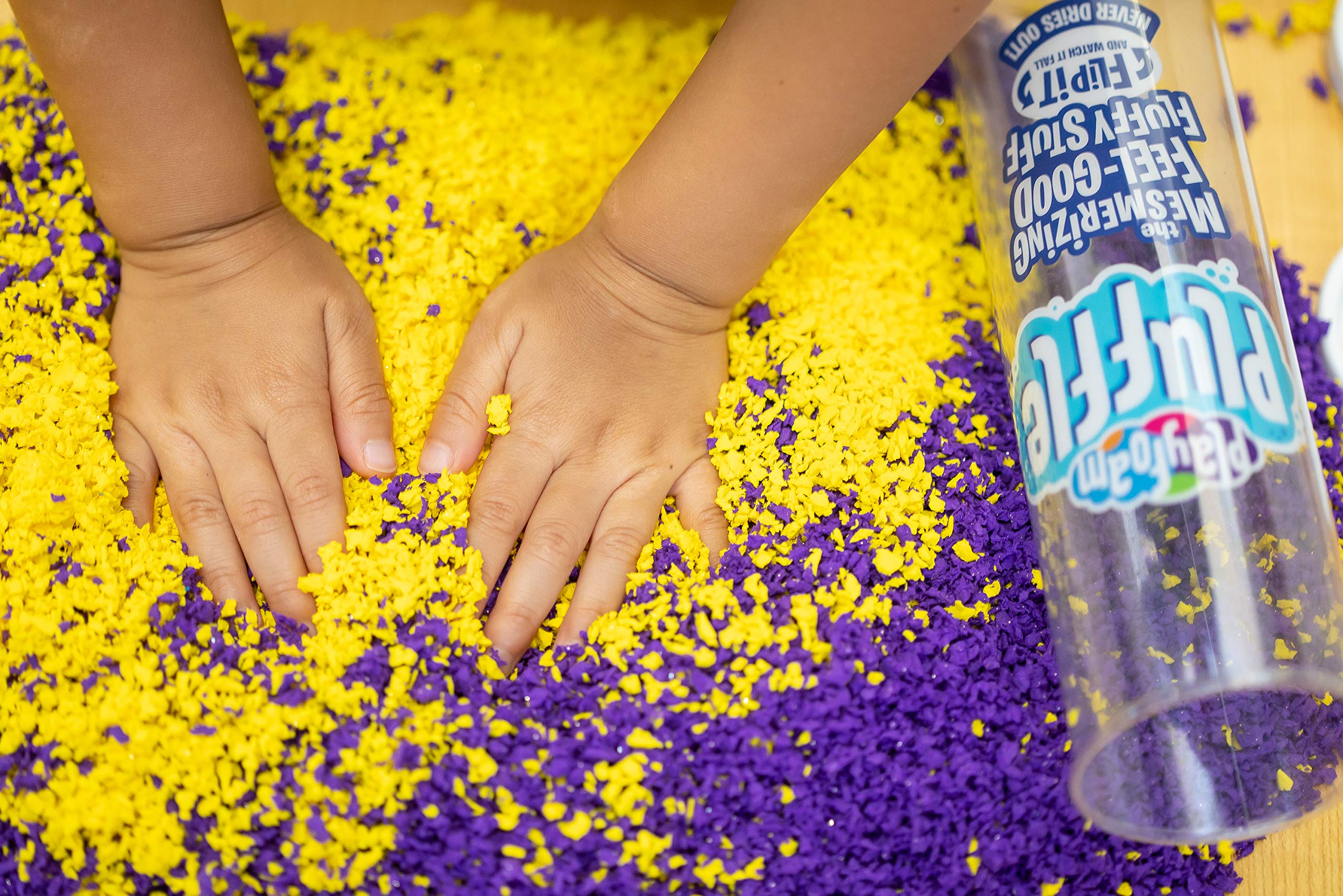 Educational Insights Playfoam Pluffle for Sensory Bins 2-Pack - Yellow & Purple Sensory Bin Filler for Sensory Table, Great for Sensory Play