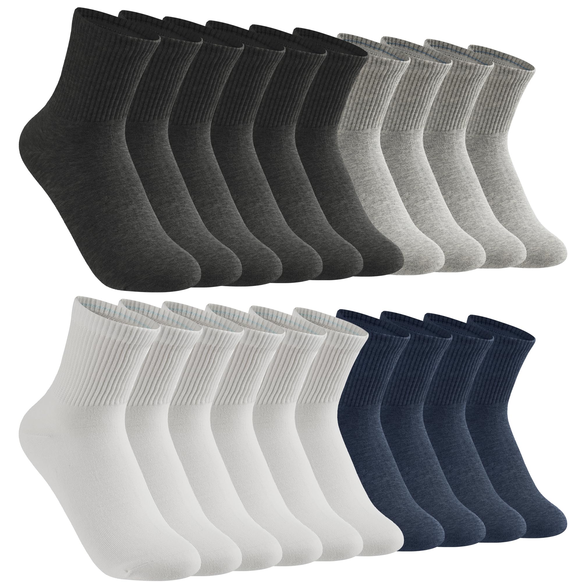 Photo 1 of GOWAAW 10 Pairs Men's Crew Socks,Athletic Cushioned Sport Running Calf Socks,Seamless Toe Design,Comfortable,Durable, Size 7-11