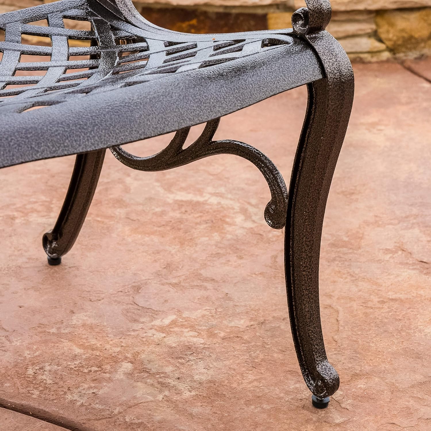 Christopher Knight Home Sarasota Outdoor Cast Aluminum Outdoor Chairs, 2-Pcs Set, Hammered Bronze: Garden & Outdoor