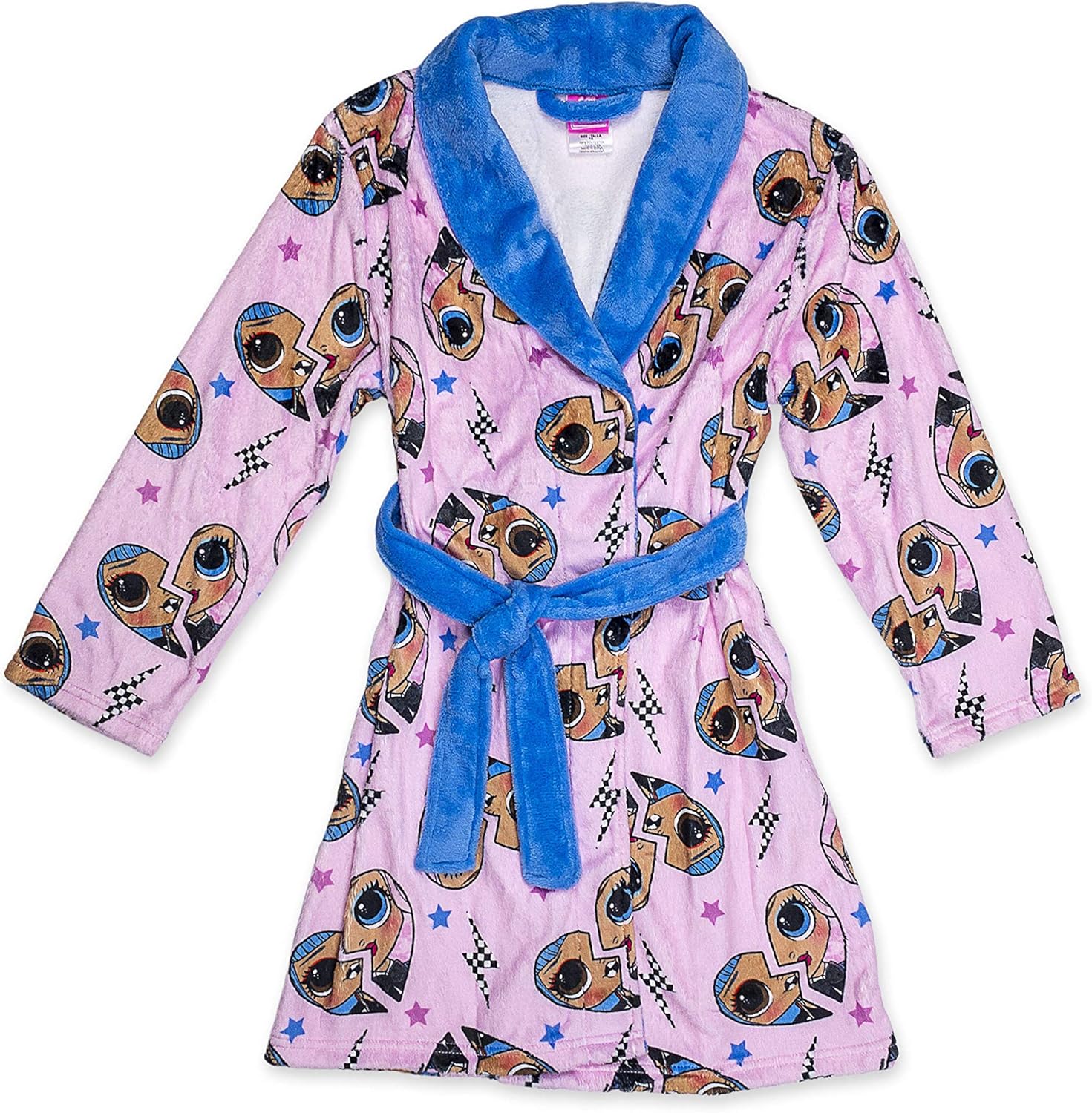 L.O.L. Surprise! OMG Robe with Slippers, LOL OMG Bathrobe Pajama Set, Girls Size 4/5 to 10/12: Clothing