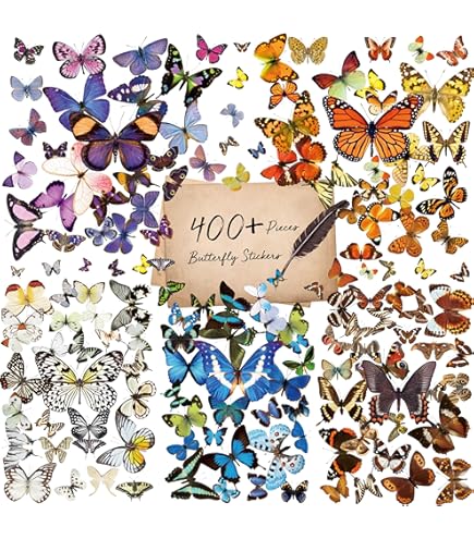 SUPERFINDINGS 30 Sheets Holographic Stickers - Butterfly, Star, Moon Glitter Decals For DIY