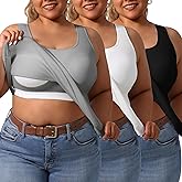 DAGGLOSA 3-Pack Women's U-Back Tank Top, Removable Pads for Gym, Yoga & Outdoor, Long-Lasting Comfort