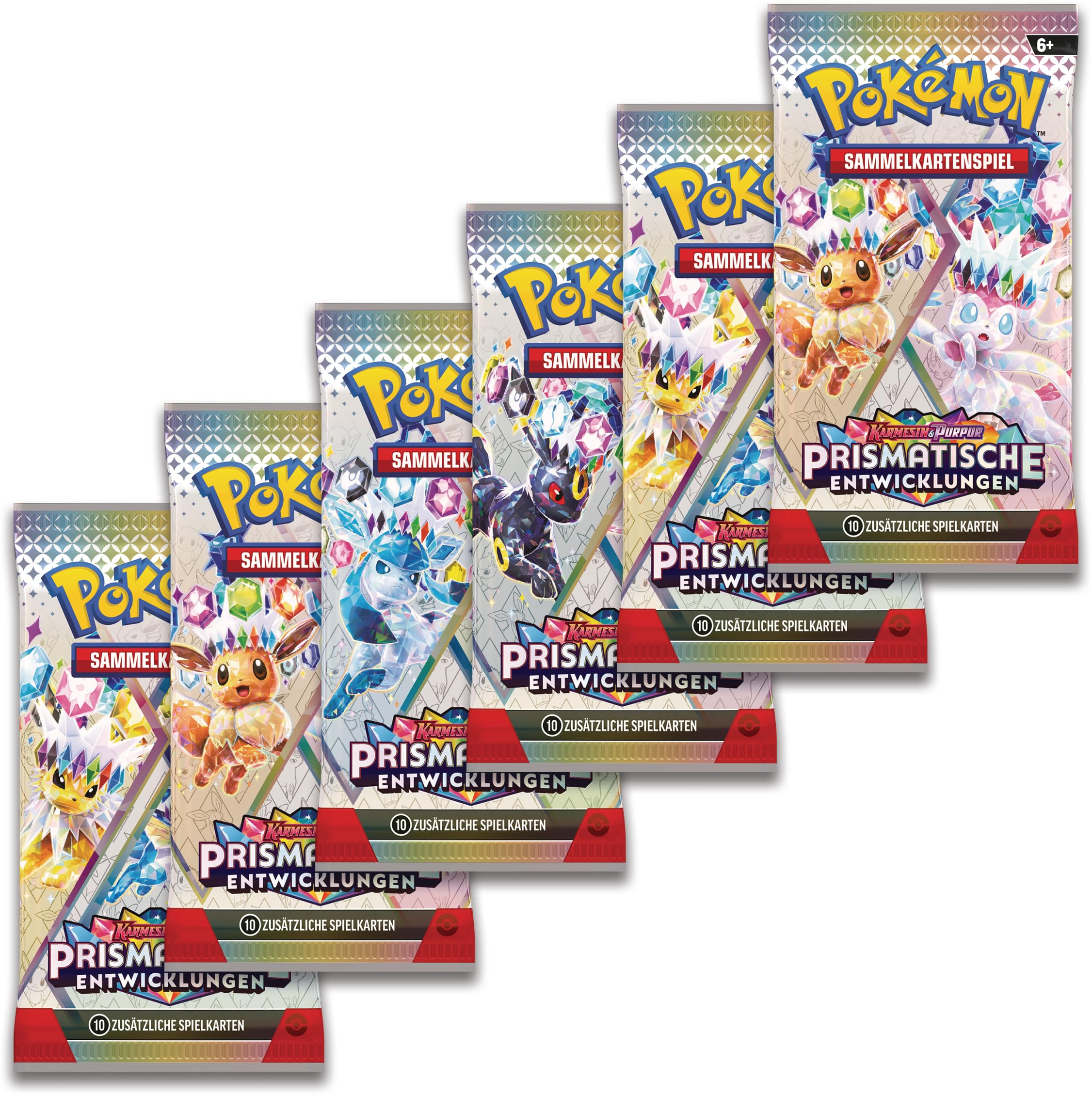 Pokémon-Sammelkartenspiel: Boosterbundle Karmesin & Purpur – Prismatische Entwicklungen (6 Boosterpacks) 2