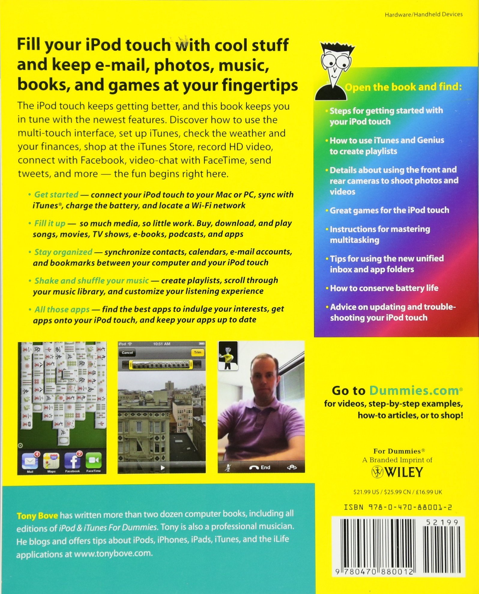 Ipod Touch For Dummies Amazon Co Uk Bove Tony 9780470880012 Books