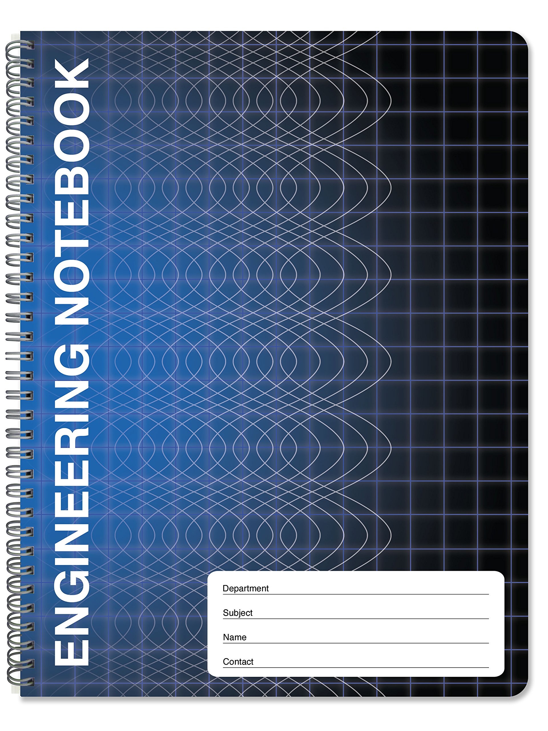 BookFactory Computation Engineering Notebook - 100 Pages (9 1/4" X 11 3/4") - Scientific Grid Pages, Durable Translucent Cover, Wire-O Binding (COMP-100-CWG-A-(Engineering))